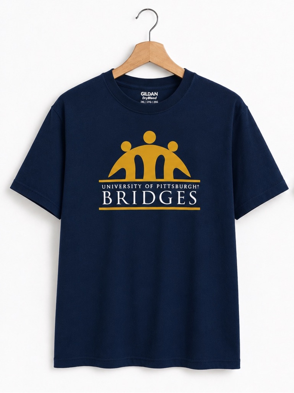 University of Pittsburgh Bridges Navy Graphic T Shirt 2XL Gildan